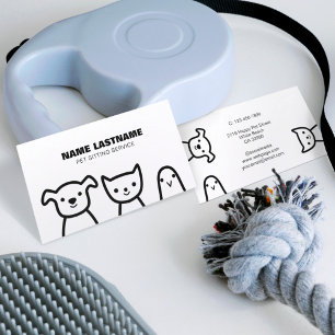 Anpassningsbar Enkelt Cute Hund Cat Bird Pet Servi Visitkort