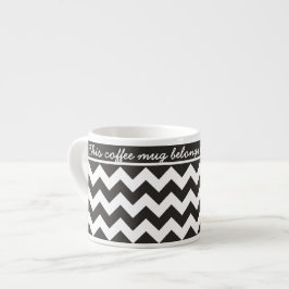 Anpassningsbar Espresso Mugg, Black and White Chev Espressomugg