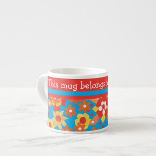 Anpassningsbar Espresso Mugg: Ditsy Orange Flowers Espressomugg