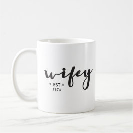 Anpassningsbar etablerat år här personlig Wifey Kaffemugg