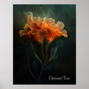 Anpassningsbar Eterisk Orange Blomma Affisch