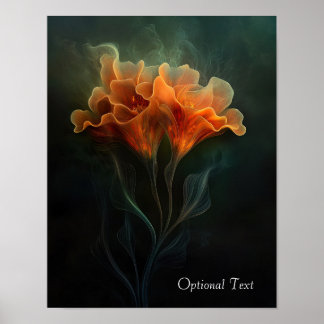 Anpassningsbar Eterisk Orange Blomma Affisch