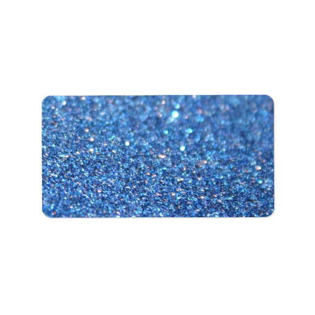 Anpassningsbar-etikett - Blue Glit Fab Adressetikett (Framsidan)