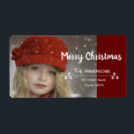 Anpassningsbar etikett för Snöflingor vid jul | Ea Fraktsedel<br><div class="desc">Anpassa den bästa juletiketten med ditt eget foto,  med familjen namn och med adress.</div>