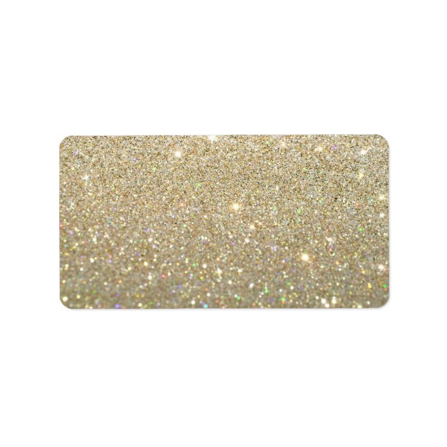 Anpassningsbar-etikett - Guld Glit Fab Adressetikett (Framsidan)