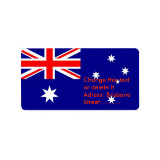 Anpassningsbar-etikett med Australiens Flagga Adressetikett