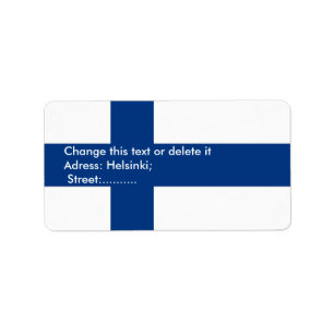 Anpassningsbar-etikett med Finlands Flagga Adressetikett