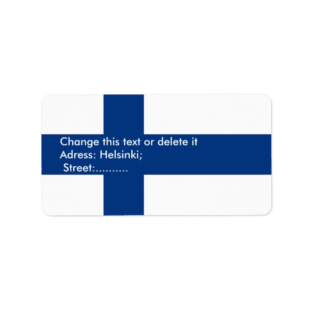 Anpassningsbar-etikett med Finlands Flagga Adressetikett (Framsidan)