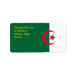 Anpassningsbar-etikett med Flagga Algeriet Adressetikett