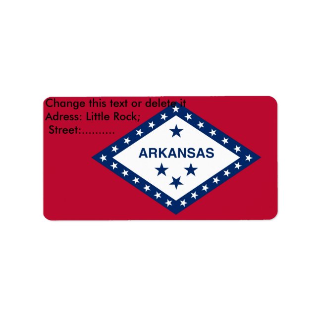 Anpassningsbar-etikett med Flagga av Arkansas Adressetikett (Framsidan)