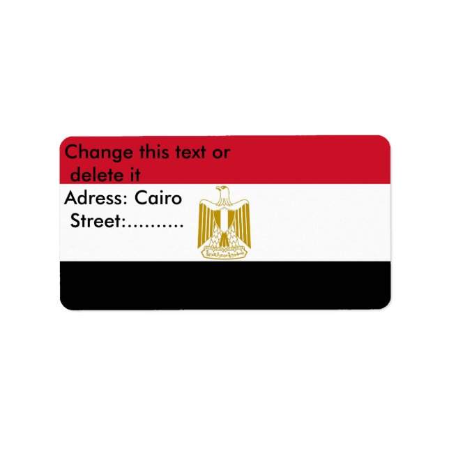 Anpassningsbar-etikett med Flagga av Egypten Adressetikett (Framsidan)