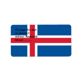Anpassningsbar-etikett med Flagga av Island Adressetikett