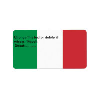 Anpassningsbar-etikett med Flagga av Italien