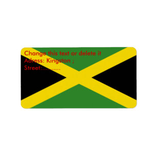 Anpassningsbar-etikett med Flagga av Jamaica Adressetikett
