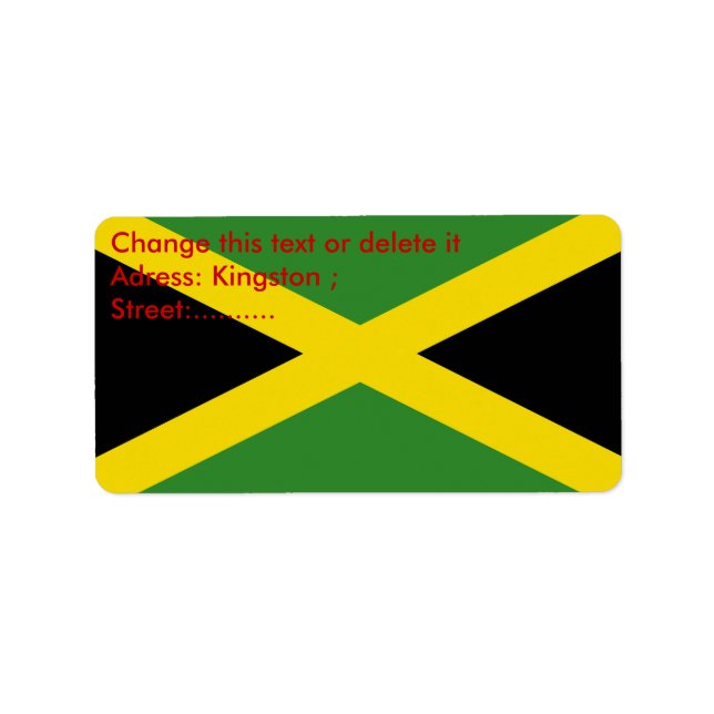 Anpassningsbar-etikett med Flagga av Jamaica Adressetikett (Framsidan)