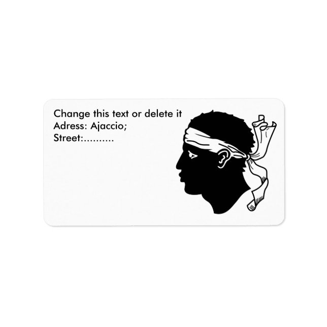 Anpassningsbar etikett med Flagga av Korsika, Fran Adressetikett (Framsidan)