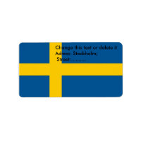 Anpassningsbar-etikett med Flagga av Sverige