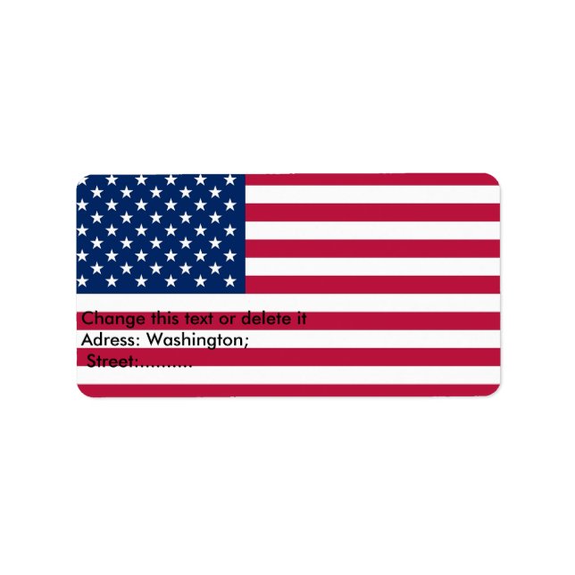 Anpassningsbar-etikett med Flagga av USA Adressetikett (Framsidan)