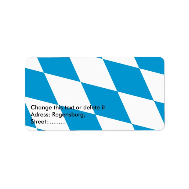 Anpassningsbar-etikett med Flagga Bayern Adressetikett (Framsidan)