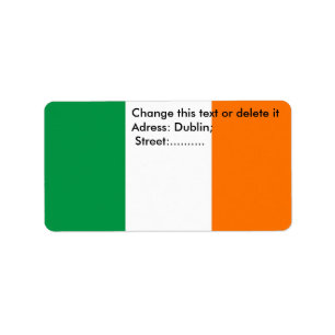 Anpassningsbar-etikett med Flagga Irland Adressetikett