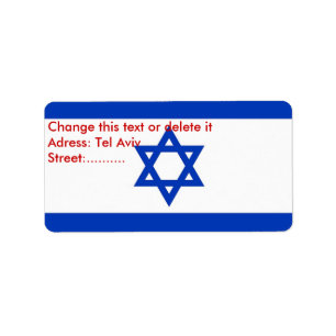 Anpassningsbar-etikett med Flagga Israel Adressetikett