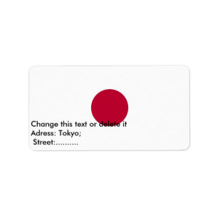 Anpassningsbar-etikett med Flagga Japan Adressetikett
