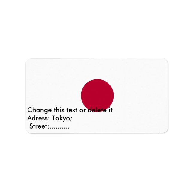 Anpassningsbar-etikett med Flagga Japan Adressetikett (Framsidan)