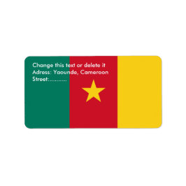 Anpassningsbar-etikett med Flagga Kamerun Adressetikett
