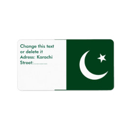 Anpassningsbar-etikett med Flagga Pakistan Adressetikett