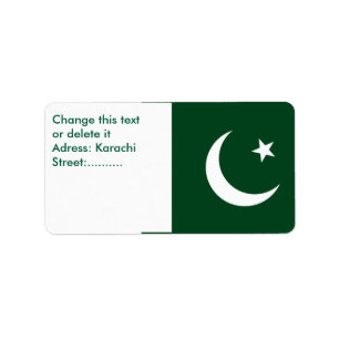 Anpassningsbar-etikett med Flagga Pakistan Adressetikett