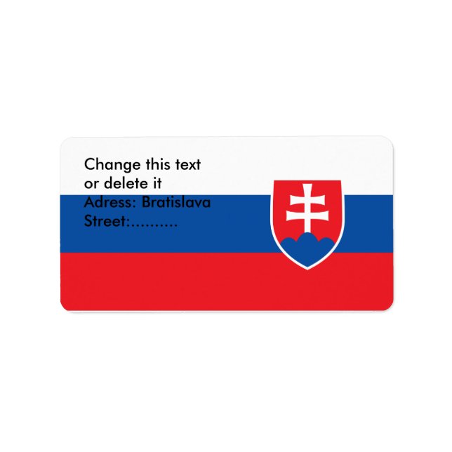 Anpassningsbar-etikett med Flagga Slovakien Adressetikett (Framsidan)