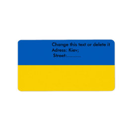 Anpassningsbar-etikett med Flagga Ukraina Adressetikett