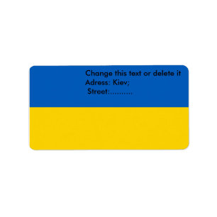 Anpassningsbar-etikett med Flagga Ukraina Adressetikett