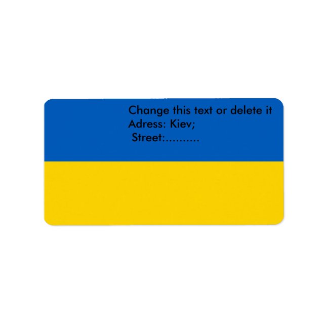 Anpassningsbar-etikett med Flagga Ukraina Adressetikett (Framsidan)
