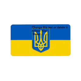 Anpassningsbar-etikett med Flagga Ukraina Adressetikett