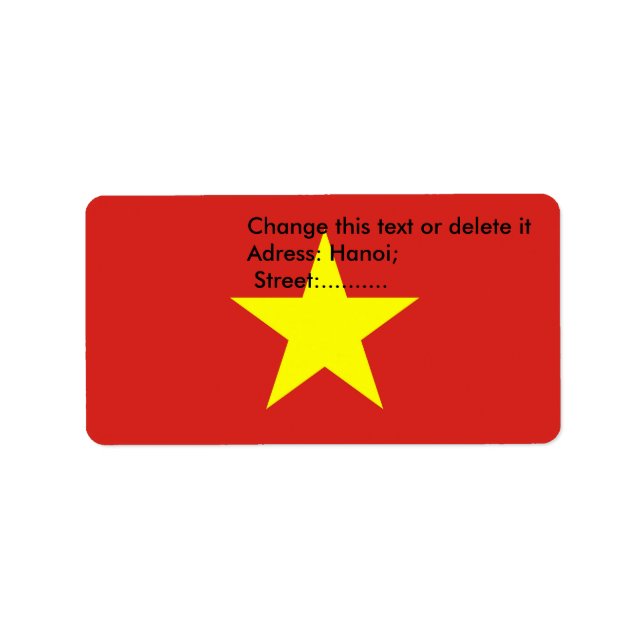 Anpassningsbar-etikett med Flagga Vietnam Adressetikett (Framsidan)