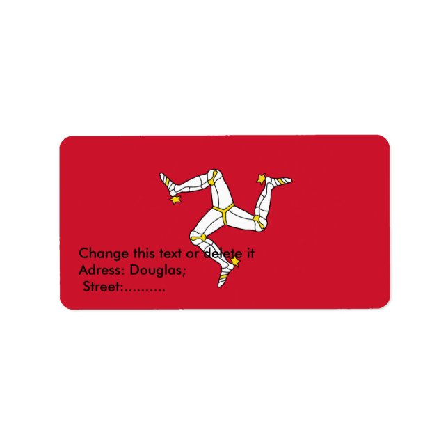 Anpassningsbar-etikett med Isle of Man, Storbritan Adressetikett (Framsidan)