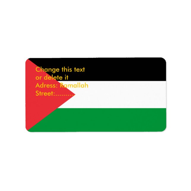 Anpassningsbar-etikett med Palestinas Flagga Adressetikett (Framsidan)