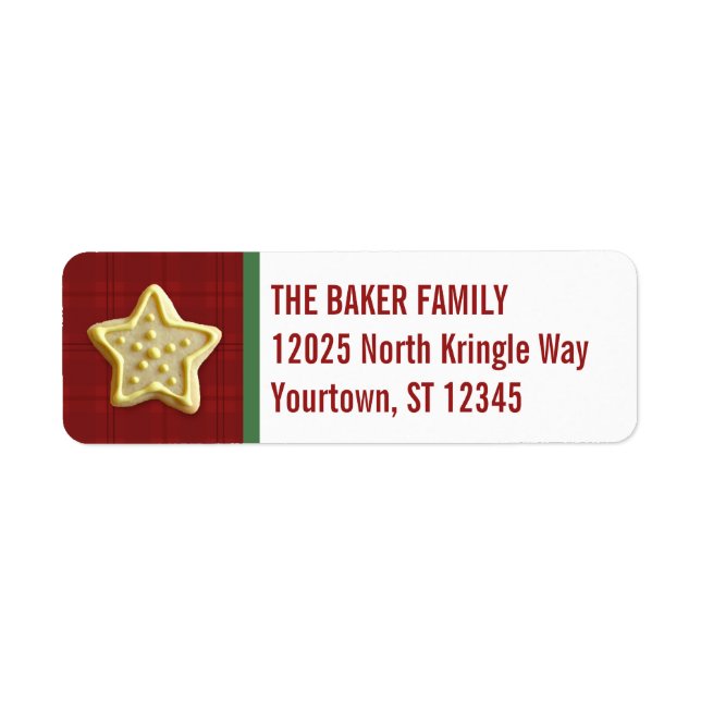 Anpassningsbar-etiketter för sockerkakor, jultomte returadress etikett (Framsidan)