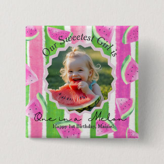 Anpassningsbar ett i en Melon Birthday-knapp Knapp