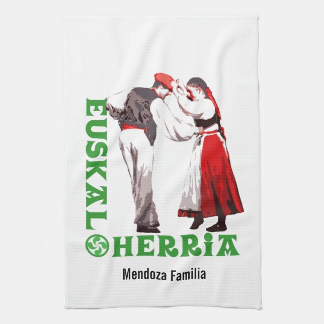 Anpassningsbar Euskal Herria, traditionell baskisk Kökshandduk (Vertikal)