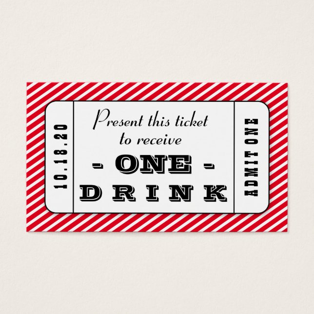 Anpassningsbar Event Drink Card Affärskort Pack Visitkort (Framsidan)