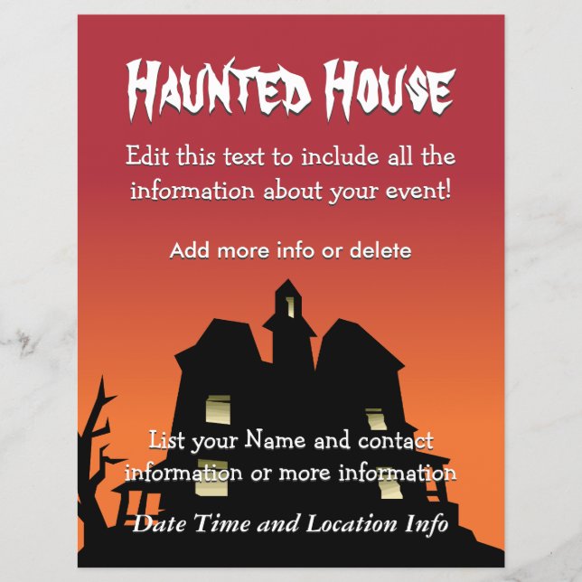 Anpassningsbar Event Haunted House Reklamblad (Framsidan)