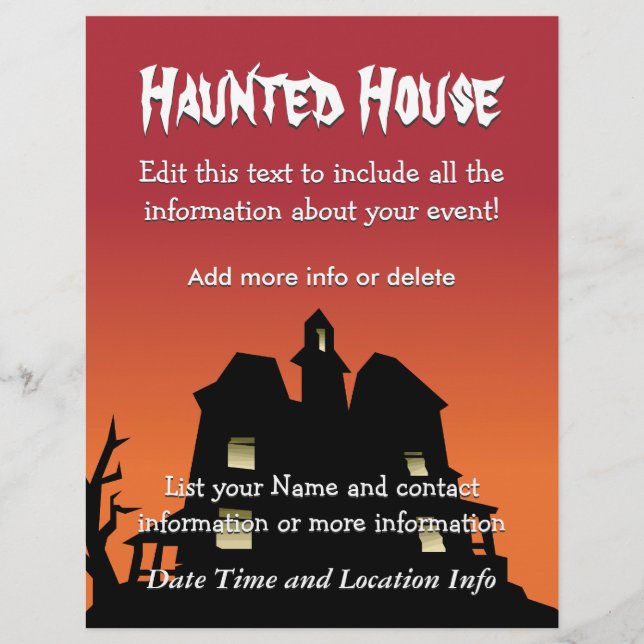 Anpassningsbar Event Haunted House Reklamblad (Framsidan)
