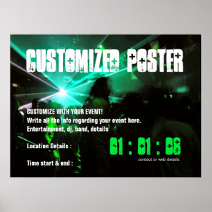 ANPASSNINGSBAR EVENT PARTY POSTER