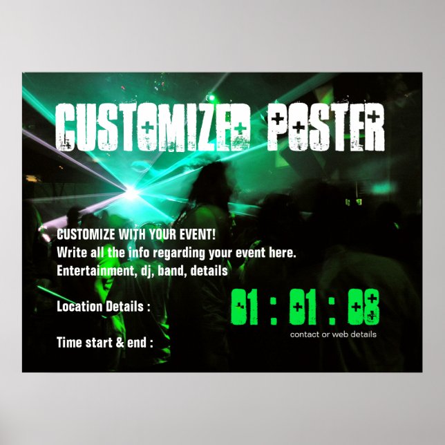 ANPASSNINGSBAR EVENT PARTY POSTER (Framsidan)