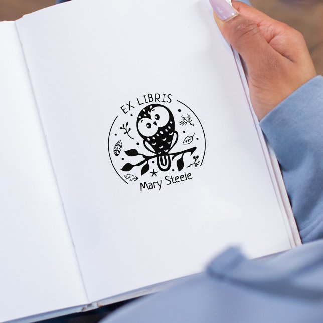 Anpassningsbar Ex Libris, Cute Uggla Bok Stämpel (Skapare uppladdad)