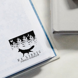 Anpassningsbar Ex Libris, Forest Fox Bok Stämpel