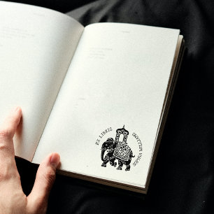 Anpassningsbar Ex Libris, indisk elefant Bok Stämpel