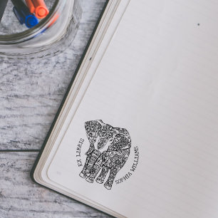 Anpassningsbar Ex Libris, indisk elefant Bok Stämpel
